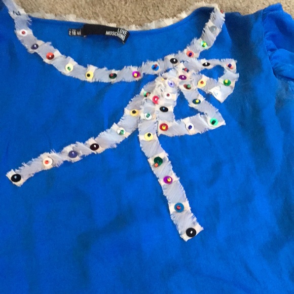 ⚡️FINAL PRICE⚡️ Love Moschino Sequin Beaded Bow Top Vintage - Picture 3 of 15